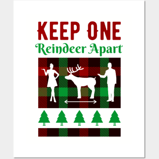 Keep One Reindeer Apart Xmas Gift Posters and Art